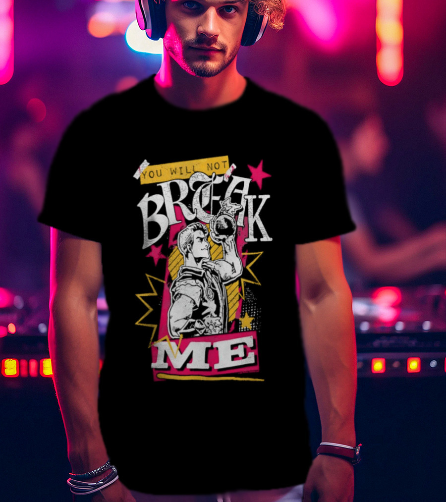 Break Me Bomb Guy Bold Typography Power Starburst T-Shirt