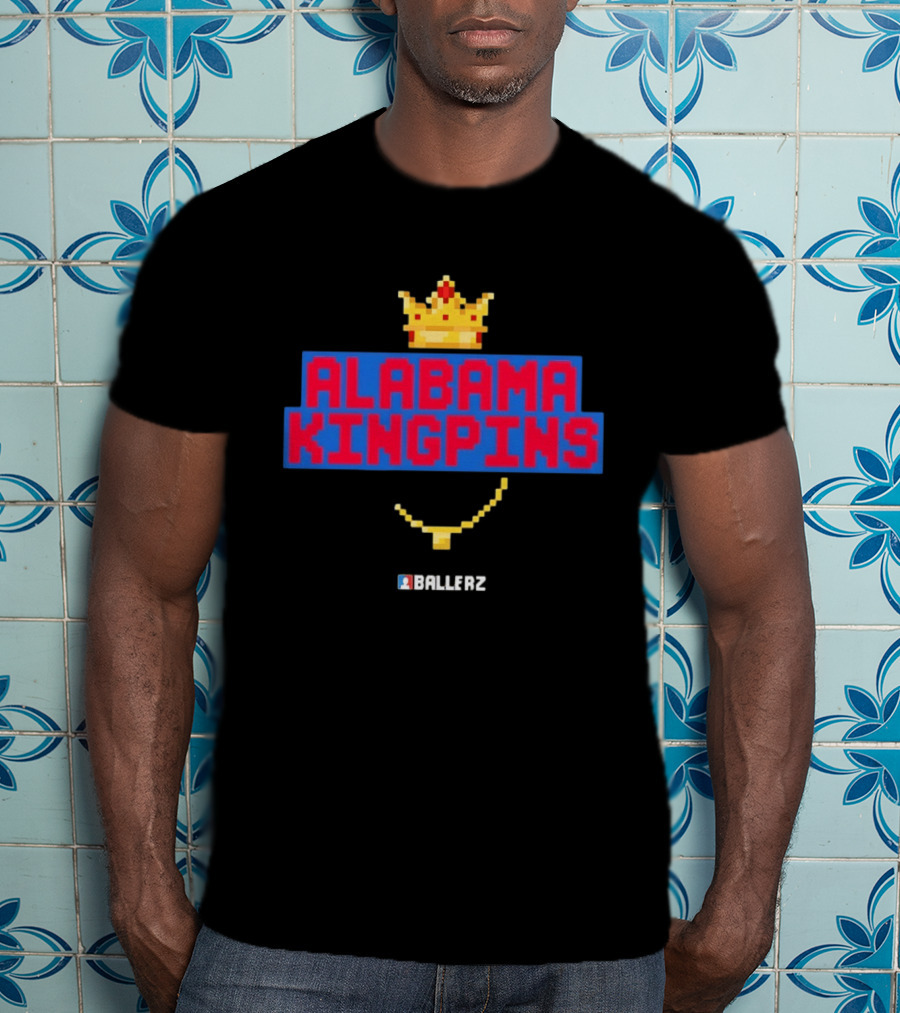 Alabama Kingpins Crown Necklace Ballerz Iconic 8 Bit T-Shirt