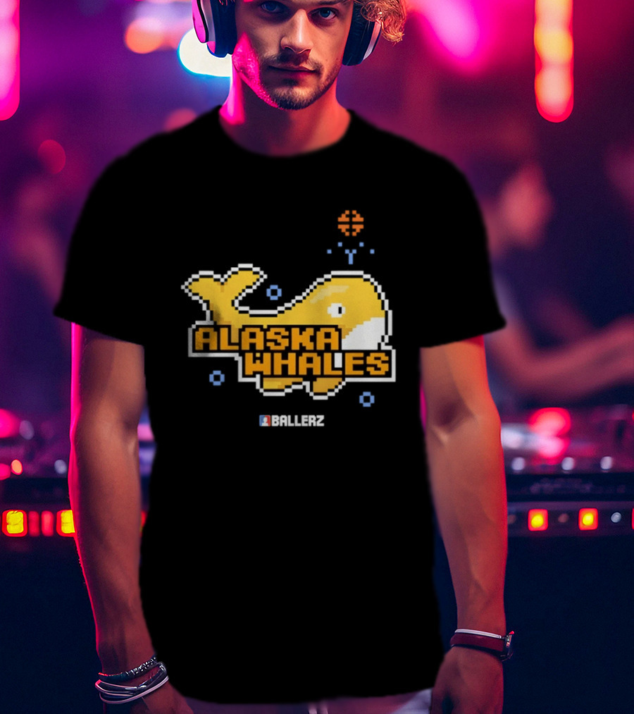 Alaska Whales Ballerz Pixel Whale T-Shirt