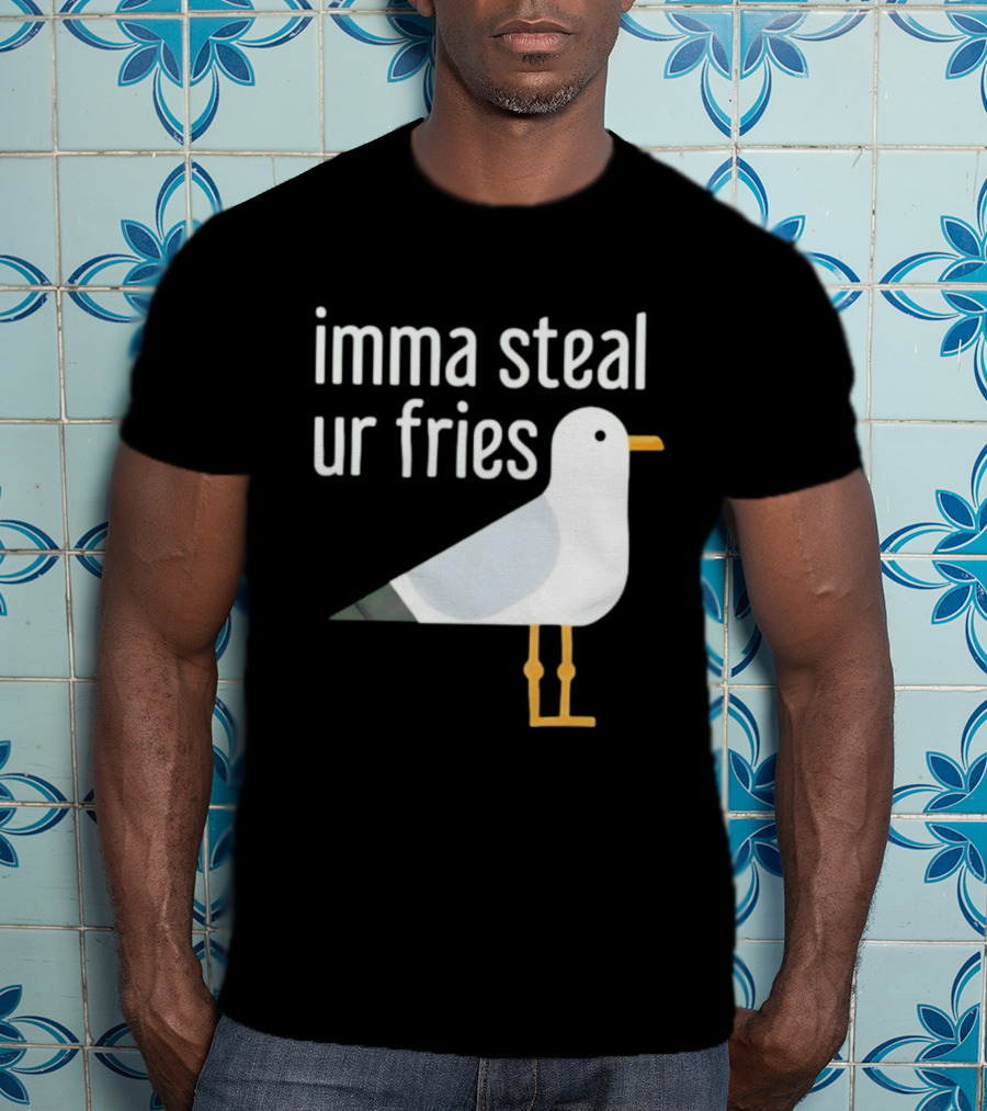 Imma Steal Ur Fries Seagull Bird Beach Humor T-Shirt