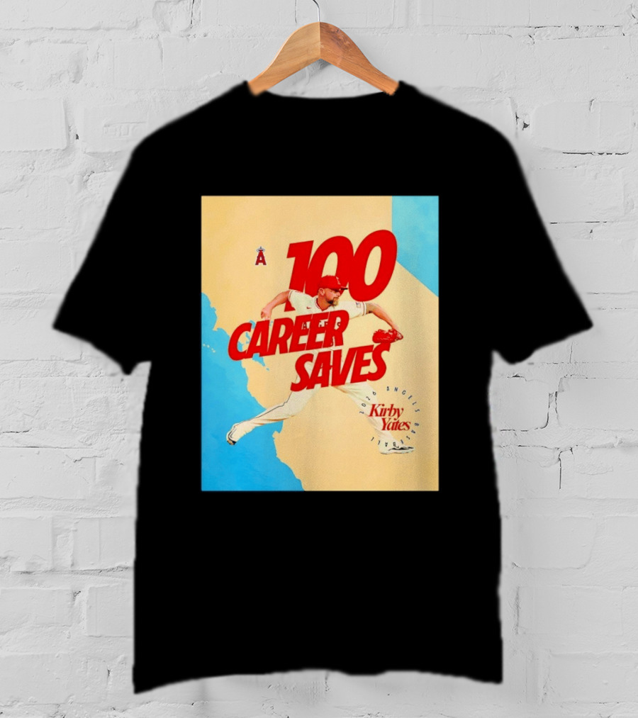 Los Angeles Angels Kirby Yates 100 Career Saves Milestone 2026 T-Shirt