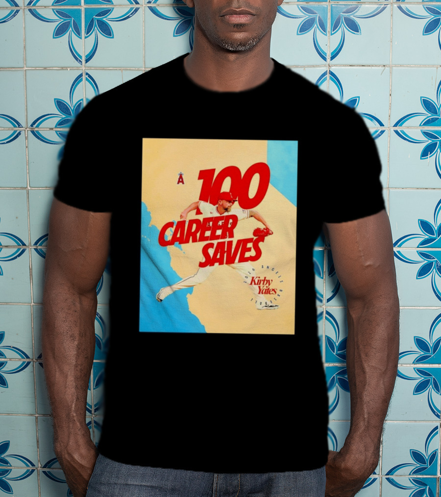 Los Angeles Angels Kirby Yates 100 Career Saves Milestone 2026 T-Shirt