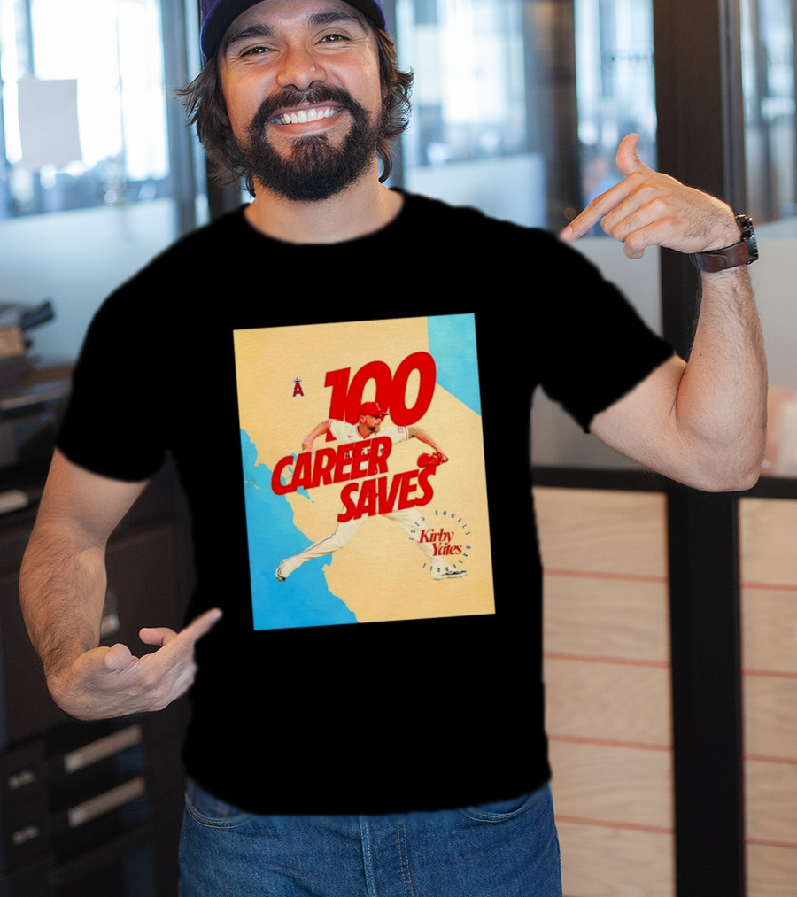 Los Angeles Angels Kirby Yates 100 Career Saves Milestone 2026 T-Shirt