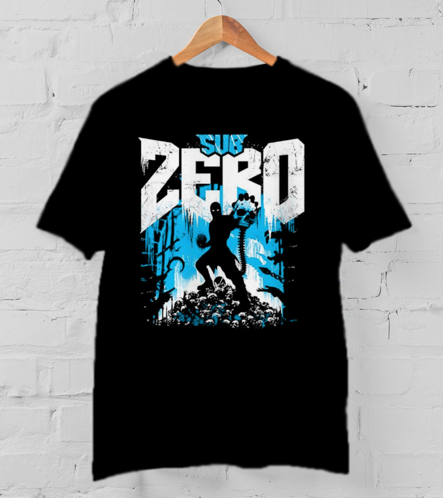 Mortal Kombat Sub Zero Ice Blue Silhouette And Freeze T-Shirt