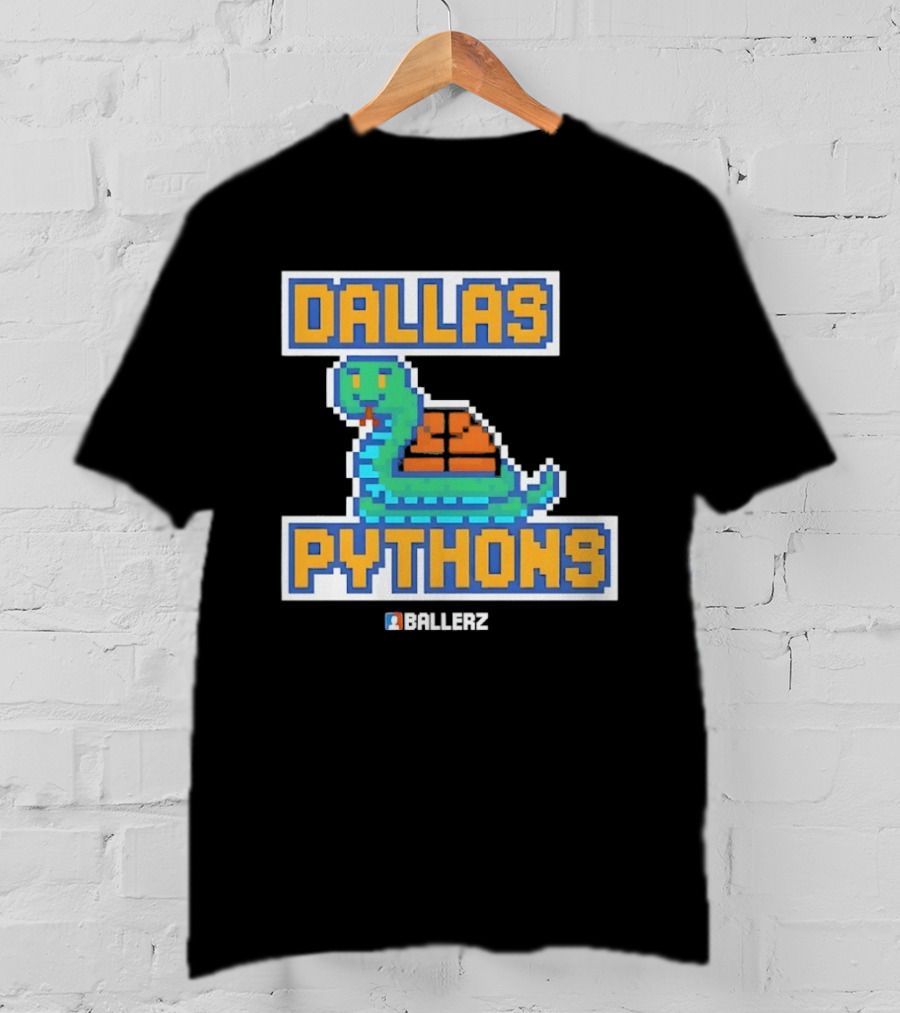 Dallas Pythons Ballerz Basketball Pixel Snake T-Shirt