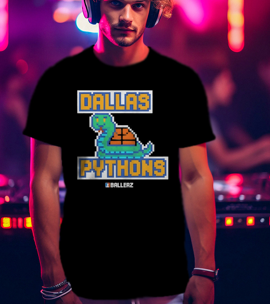 Dallas Pythons Ballerz Basketball Pixel Snake T-Shirt