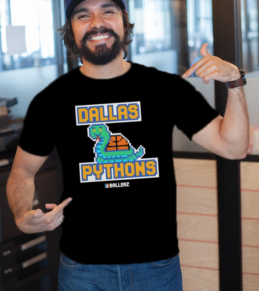 Dallas Pythons Ballerz Basketball Pixel Snake T-Shirt