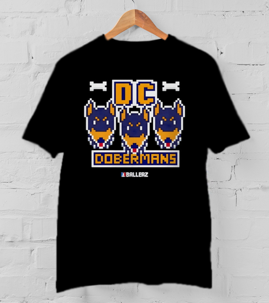 DC Dobermans Ballerz Doberman Dog Pixel T-Shirt