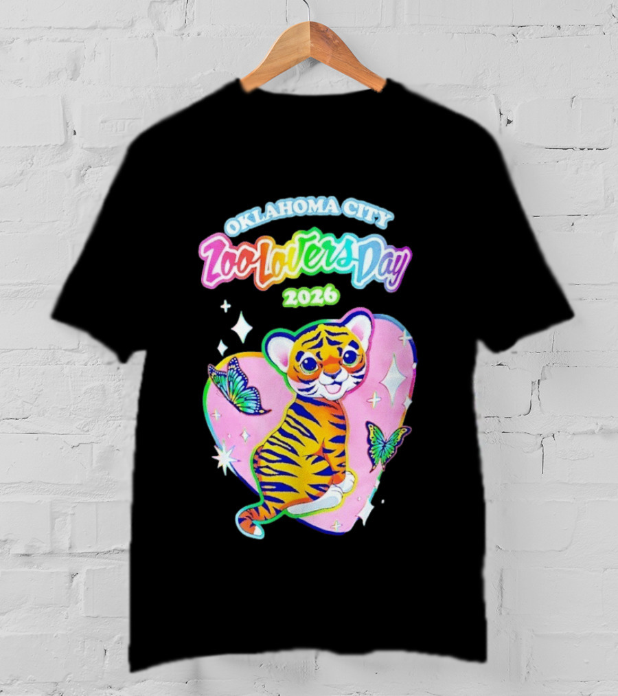 Oklahoma City Zoo Lovers Day 2026 Tiger And Butterflies Hearts T-Shirt