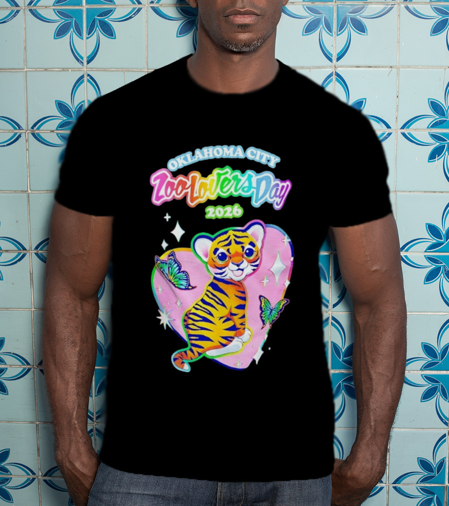 Oklahoma City Zoo Lovers Day 2026 Tiger And Butterflies Hearts T-Shirt