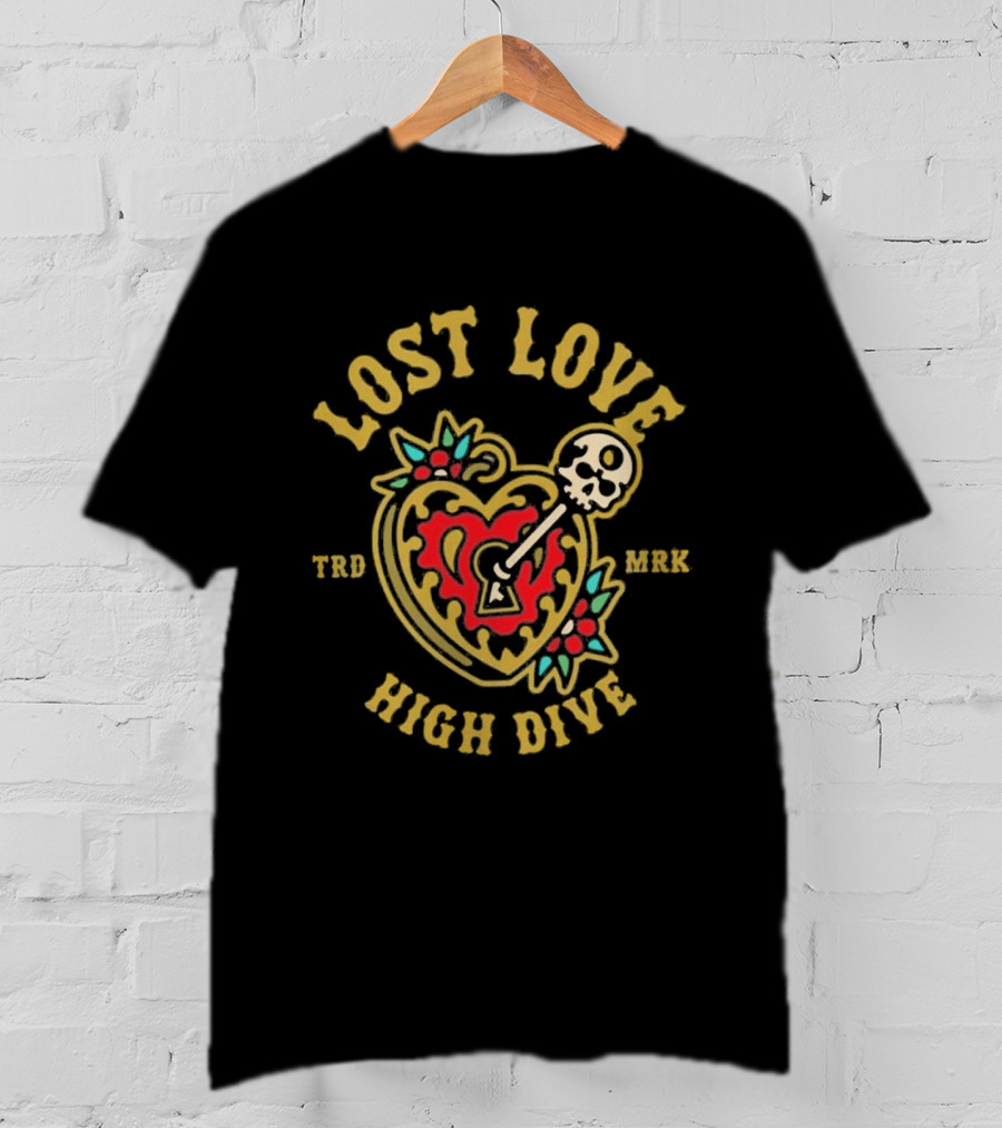 Lost Love High Dive Heart And Key Vintage Tattoo T-Shirt