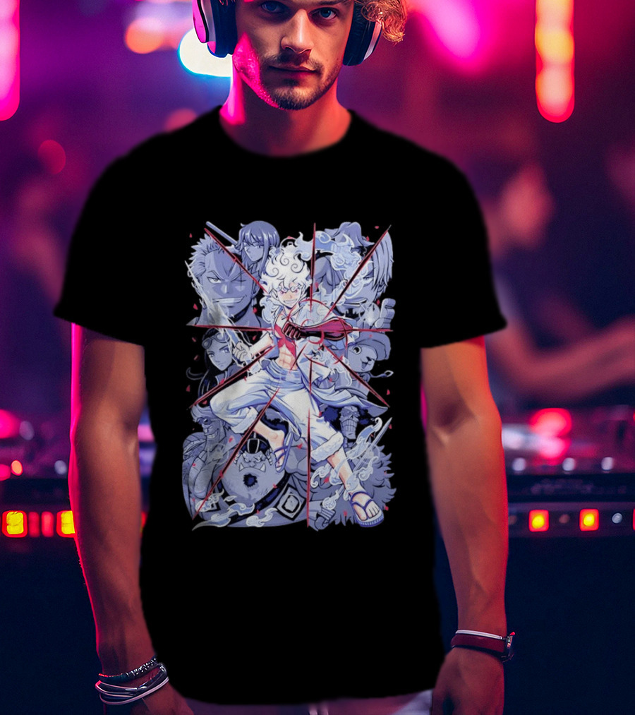 Luffy Gear Fifth Transformation With Crew Fearless Adventure T-Shirt