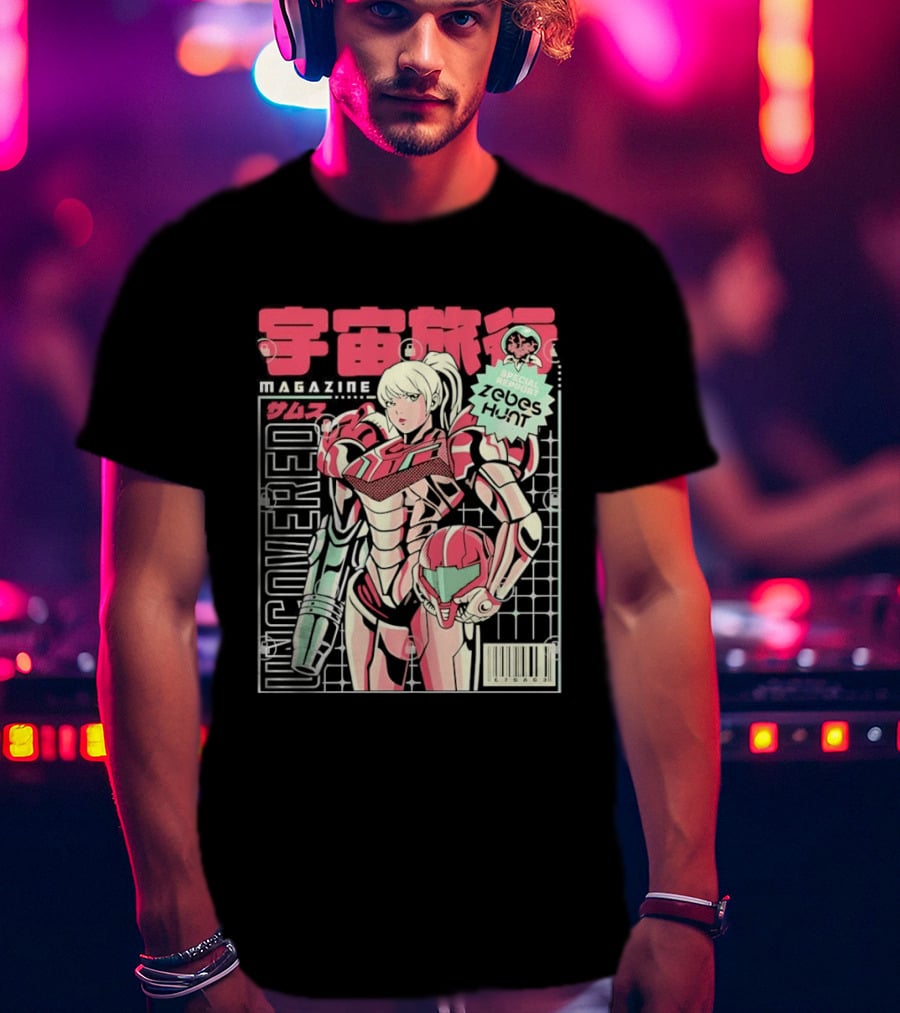 Samus Aran Metroid Special Feature Uncovered Magazine Issue T-Shirt