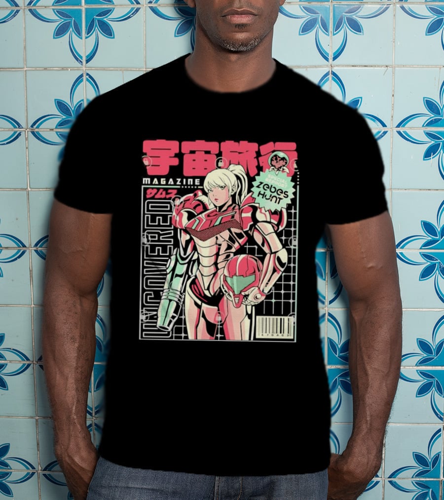 Samus Aran Metroid Special Feature Uncovered Magazine Issue T-Shirt