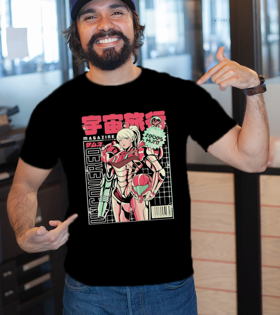 Samus Aran Metroid Special Feature Uncovered Magazine Issue T-Shirt