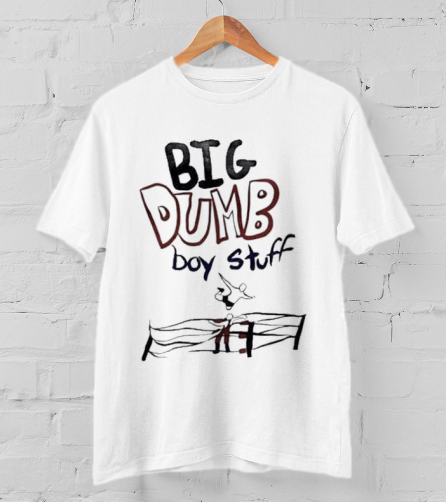Big Dumb Boy Stuff Kid Drawing Style With Fence Sketch T-Shirt
