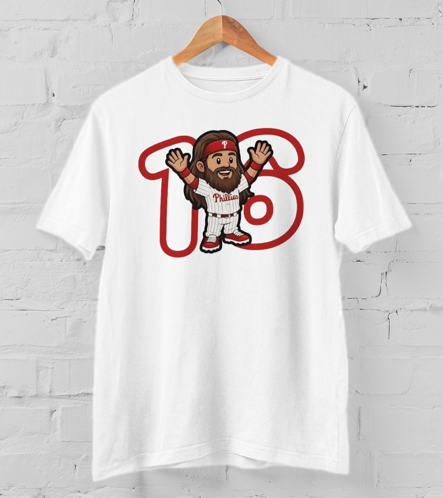 Brandon Marsh 16 Cartoon Philadelphia Phillies Baseball Player MLB 2026 T-Shirt