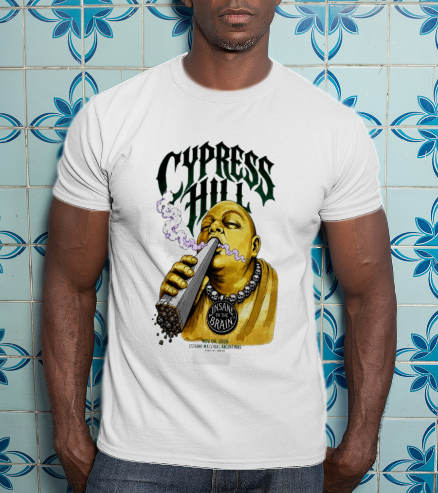 Cypress Hill Insane In The Brain Concert Buenos Aires Stadium Malvinas Argentinas Nov 08 2026 T-Shirt