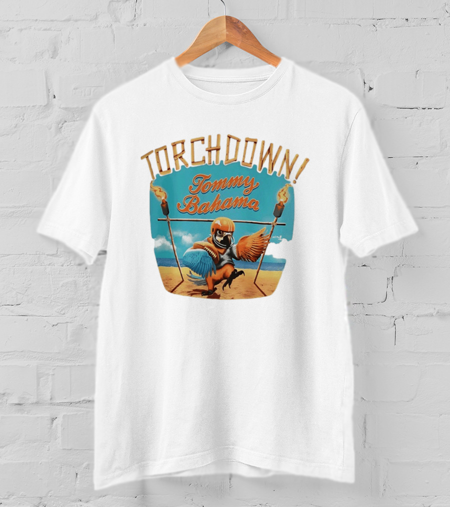 TORCHDOWN Tommy Bahama Parrot Beach Football T-Shirt