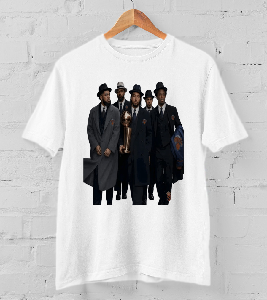 Knicks Mafia New York Knicks Players Suits Championship Trophy T-Shirt