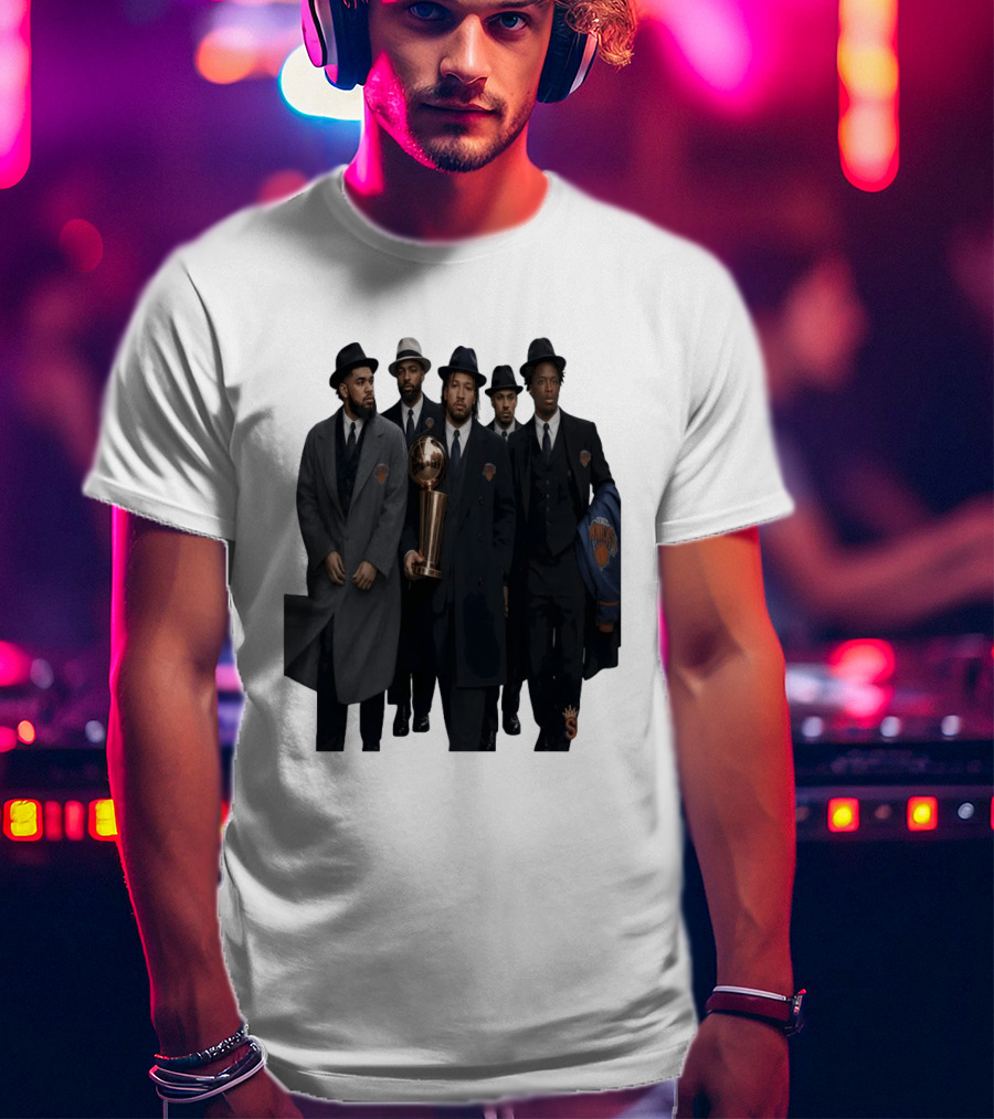Knicks Mafia New York Knicks Players Suits Championship Trophy T-Shirt