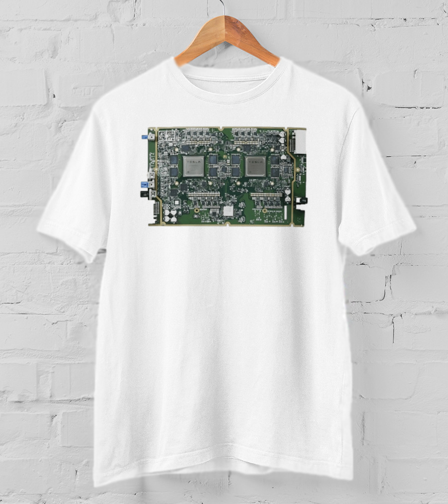 Tesla HW4 Brain Circuit Board Computer Chip Technology T-Shirt