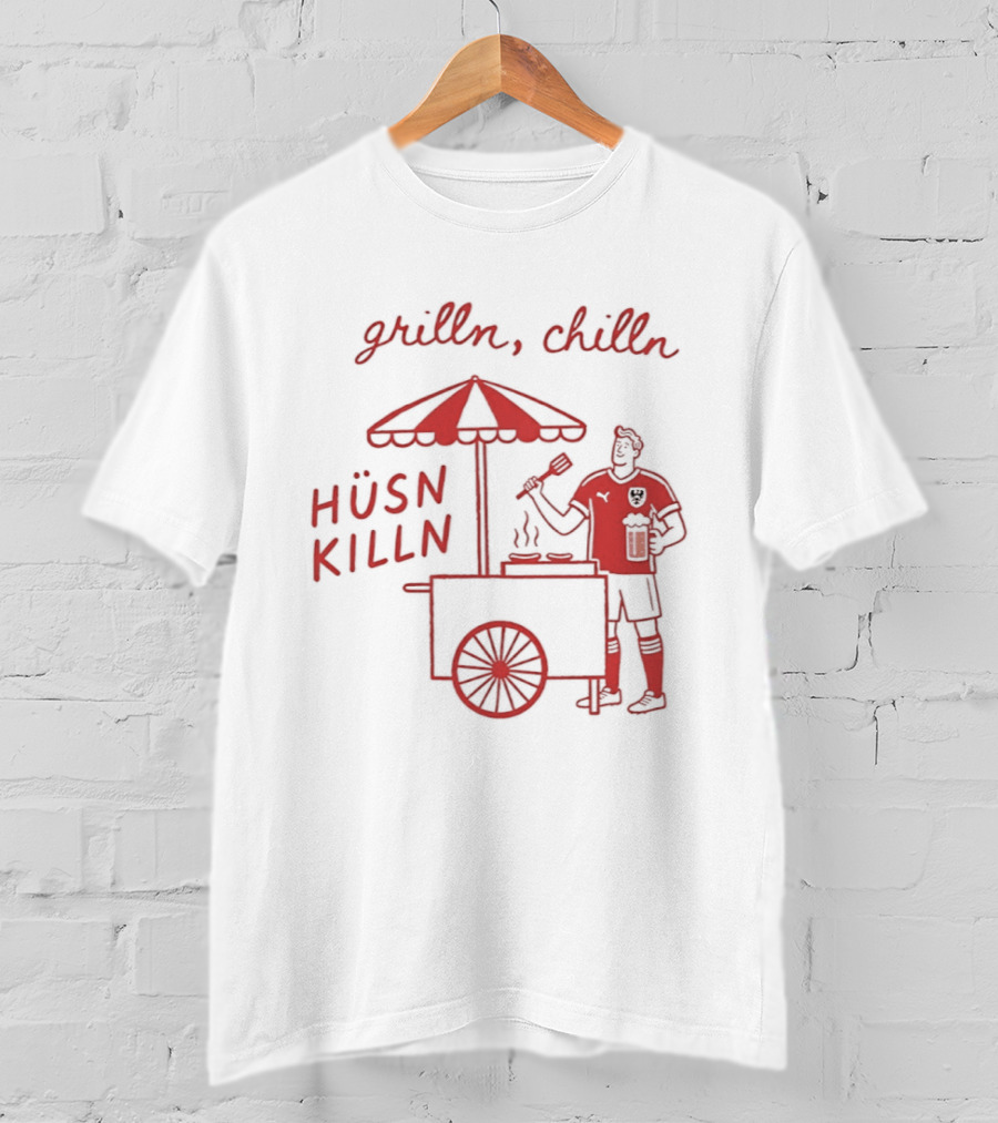 Grilln Chilln Hüsn Killn Austria National Football Team Iconic BBQ T-Shirt