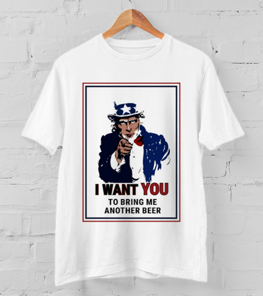 Uncle Sam I Want You To Bring Me Another Beer Pointer T-Shirt