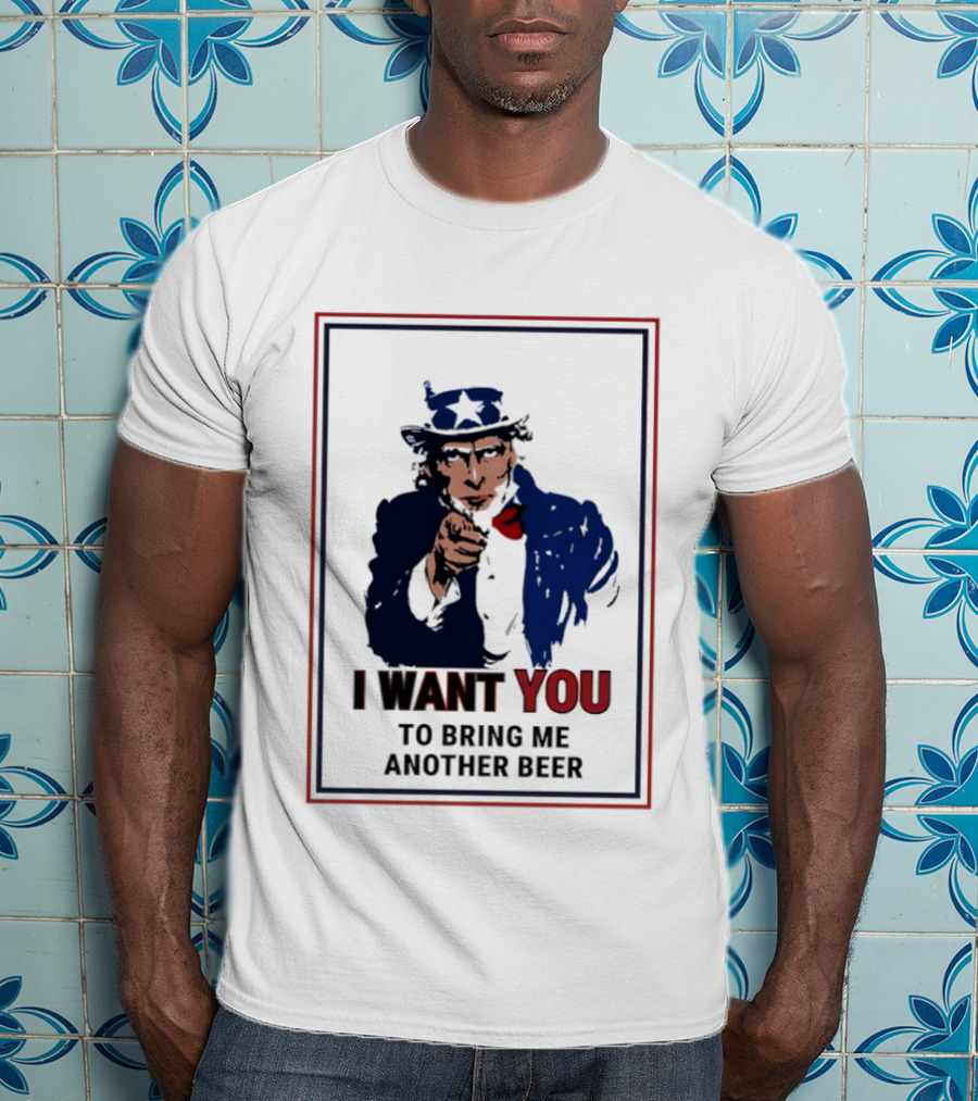 Uncle Sam I Want You To Bring Me Another Beer Pointer T-Shirt