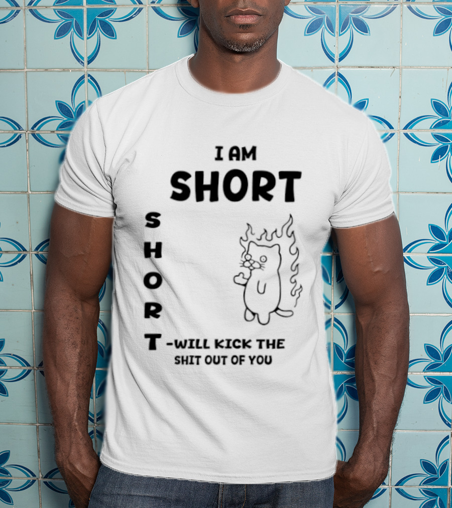 I Am Short Cat On Fire Will Kick The Shit Out Of You T-Shirt
