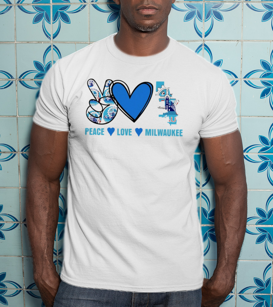 Peace Love Milwaukee Wisconsin City Pride Travel T-Shirt