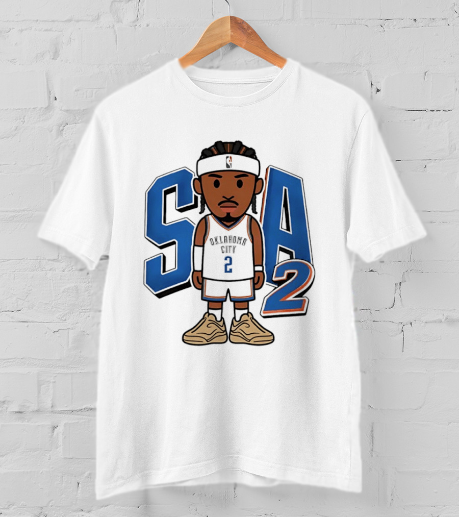 SGA Shai Gilgeous Alexander Oklahoma City Thunder SA 2 Cartoon T-Shirt