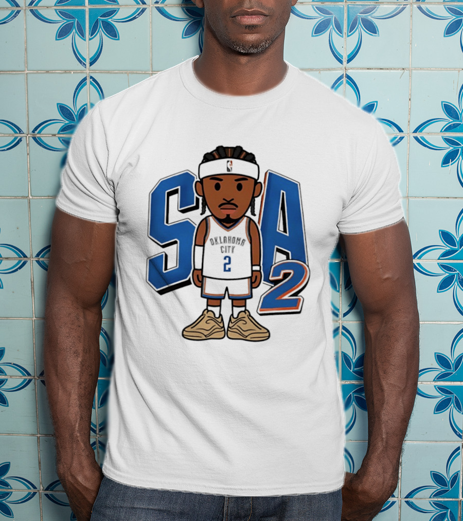 SGA Shai Gilgeous Alexander Oklahoma City Thunder SA 2 Cartoon T-Shirt