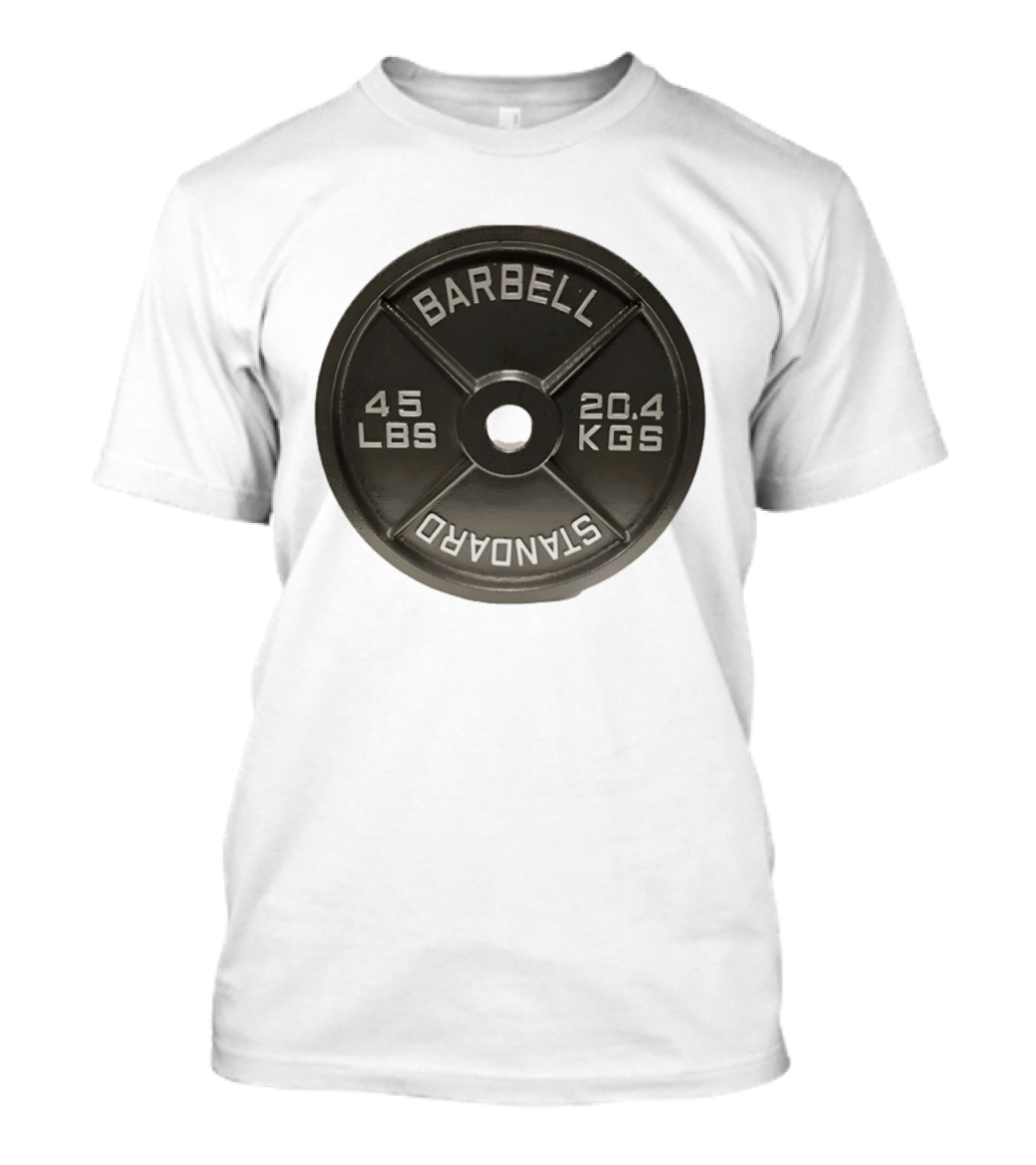 Barbell Standard 45 Lbs 20.4 Kgs Weight Plate Fitness Crossfit T-Shirt