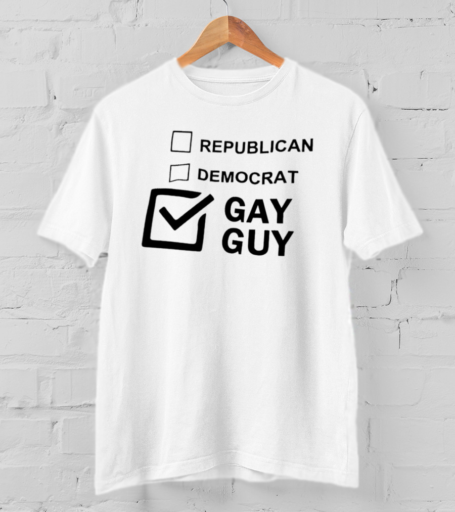 Republican Democrat Gay Guy Checkbox LGBTQ Pride T-Shirt