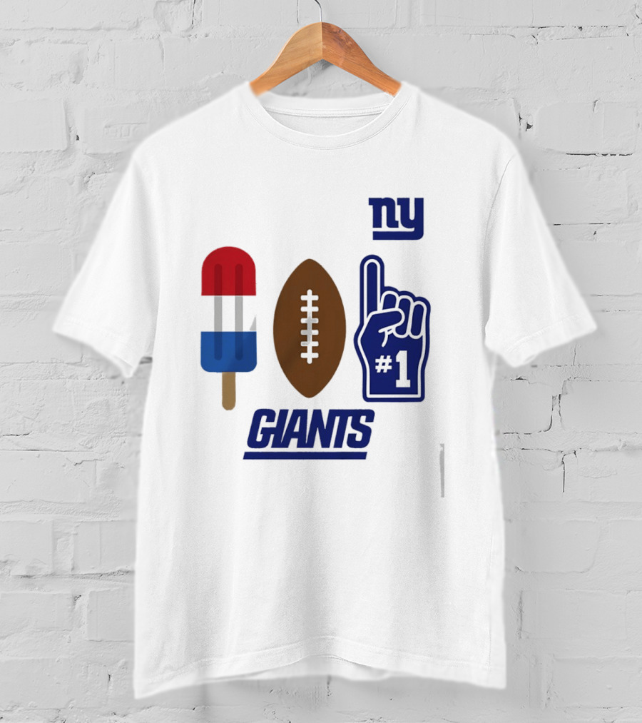New York Giants Popsicle Football Foam Finger #1 Americana Pop 2026 Season T-Shirt