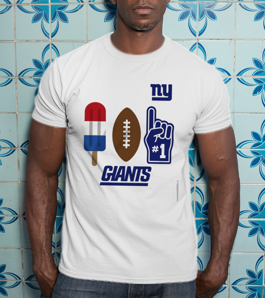 New York Giants Popsicle Football Foam Finger #1 Americana Pop 2026 Season T-Shirt