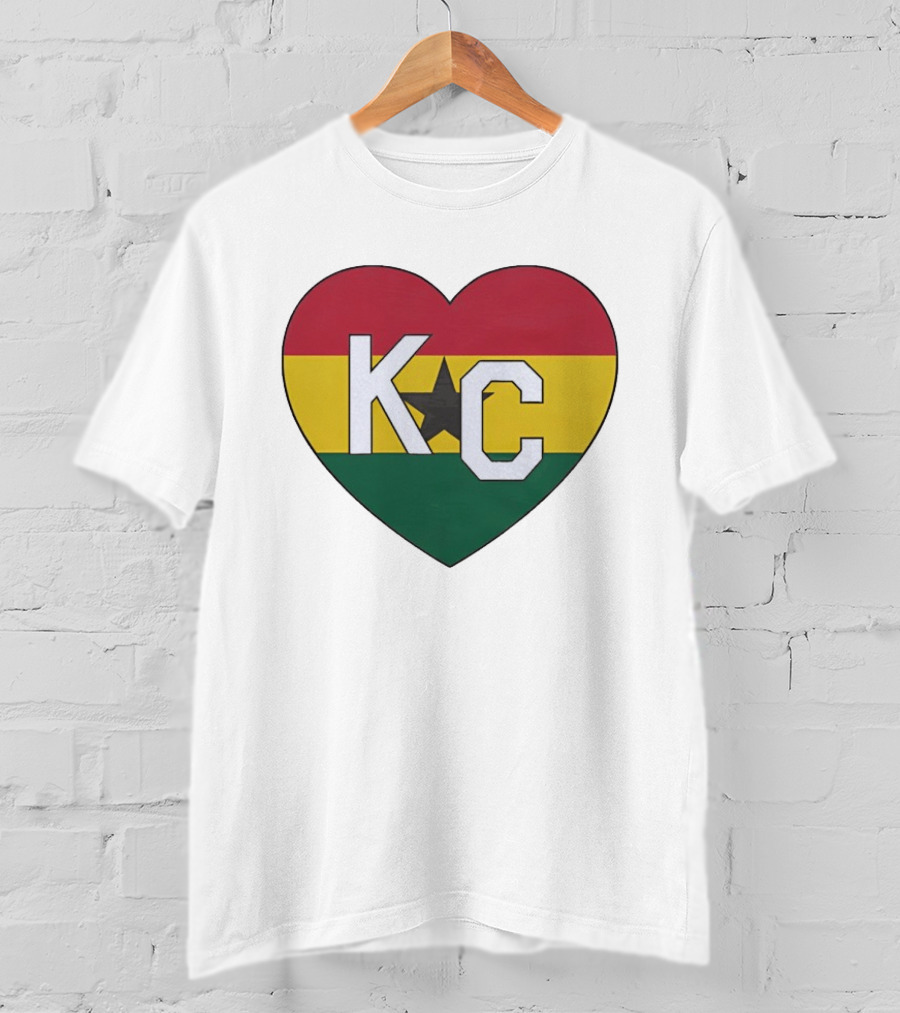 Ghana Flag Colors KC Heart T-Shirt