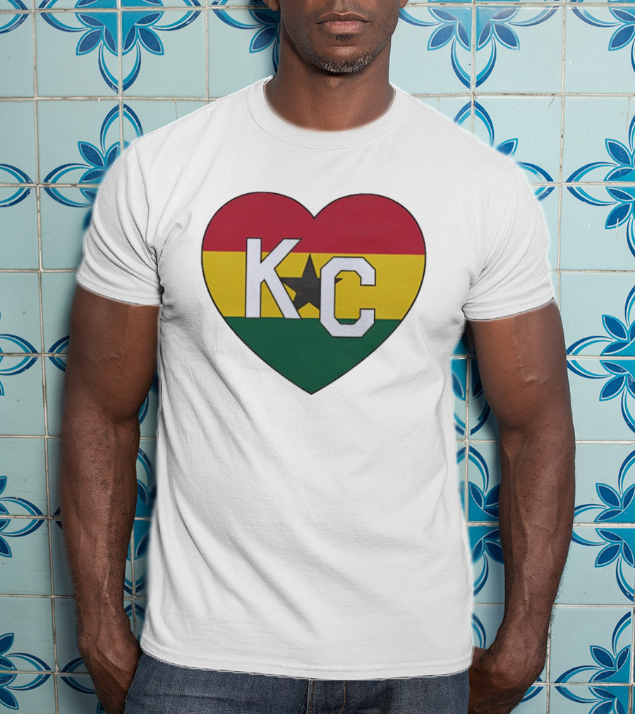 Ghana Flag Colors KC Heart T-Shirt