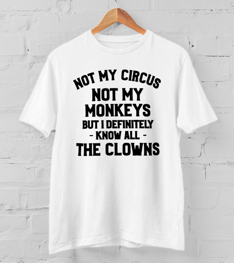 Not My Circus Not My Monkeys But I Definitely Know All The Clowns T-Shirt