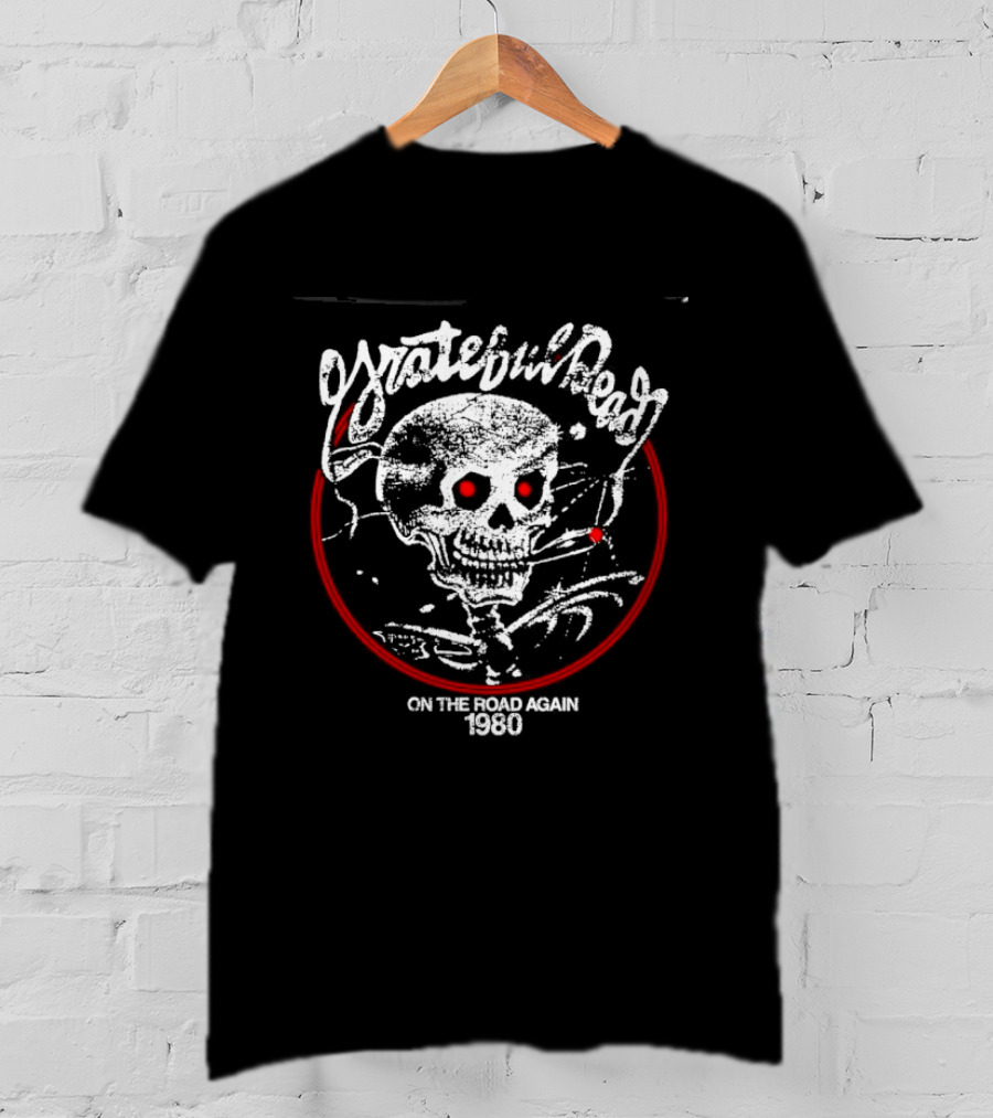 Grateful Dead 1980 Skull On The Road Again T-Shirt