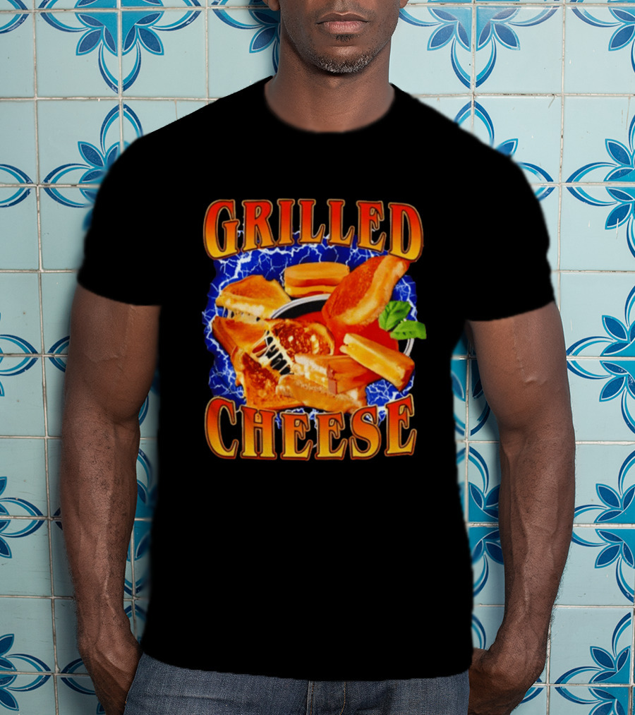 Grilled Cheese Lightning 90s Bootleg Blue T-Shirt