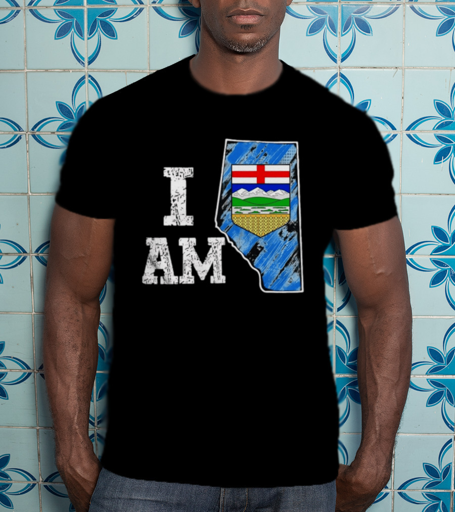 I Am Alberta Canada Province Emblem And Flag Pride T-Shirt