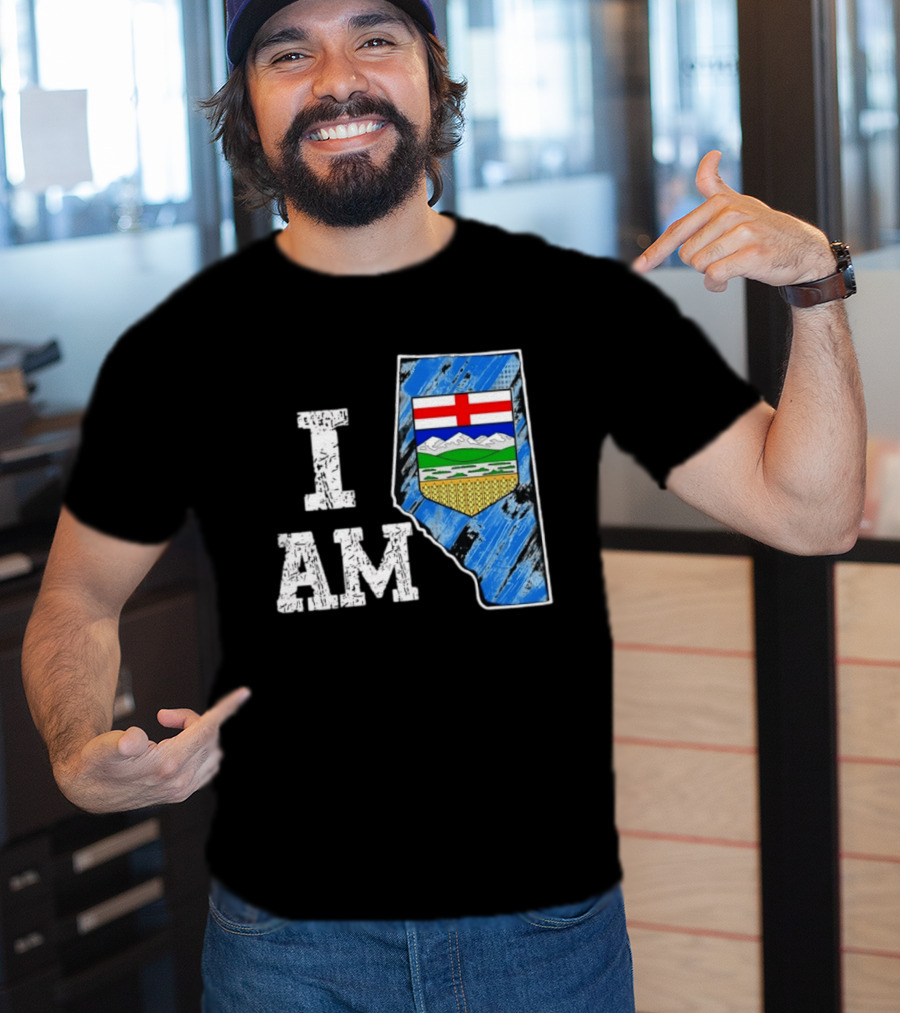 I Am Alberta Canada Province Emblem And Flag Pride T-Shirt