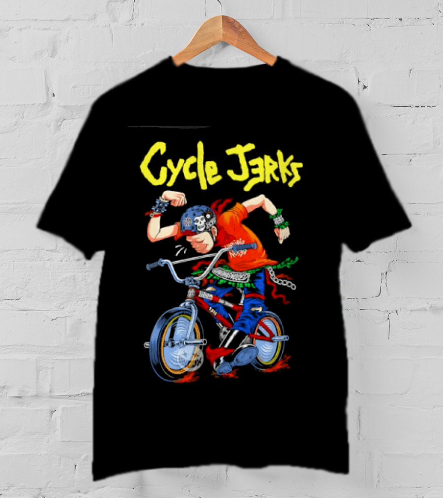 Cycle Jerks Undiagnosed Black Flag Bad Brains Bad Religion NOFX Biking Adventure T-Shirt