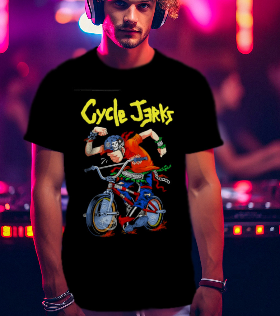Cycle Jerks Undiagnosed Black Flag Bad Brains Bad Religion NOFX Biking Adventure T-Shirt