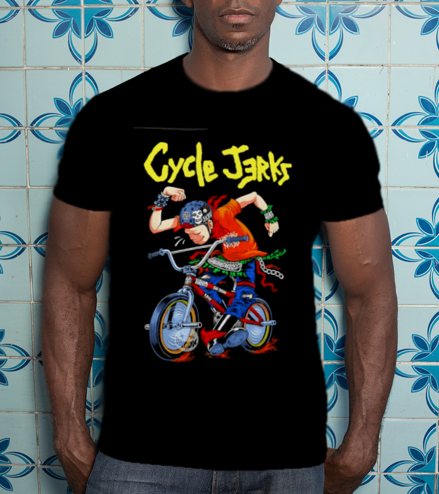 Cycle Jerks Undiagnosed Black Flag Bad Brains Bad Religion NOFX Biking Adventure T-Shirt