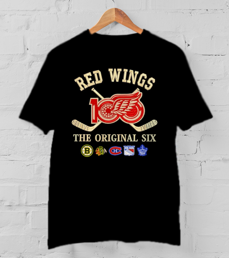 Detroit Red Wings 100th Anniversary 1926 2026 The Original Six NHL Teams T-Shirt