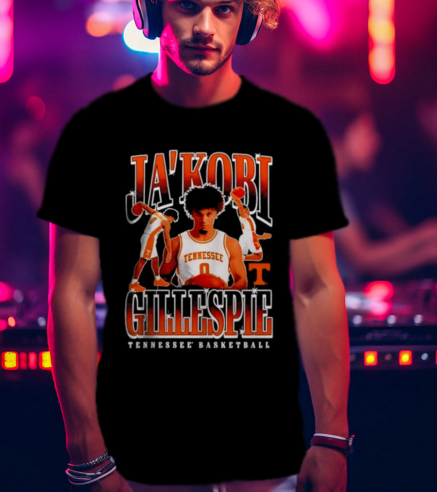 Ja'Kobi Gillespie Tennessee Volunteers Basketball Player Number 0 T-Shirt