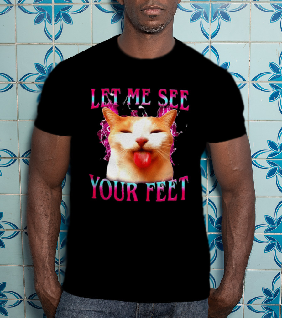 Let Me See Your Feet Cat Blep Lightning T-Shirt